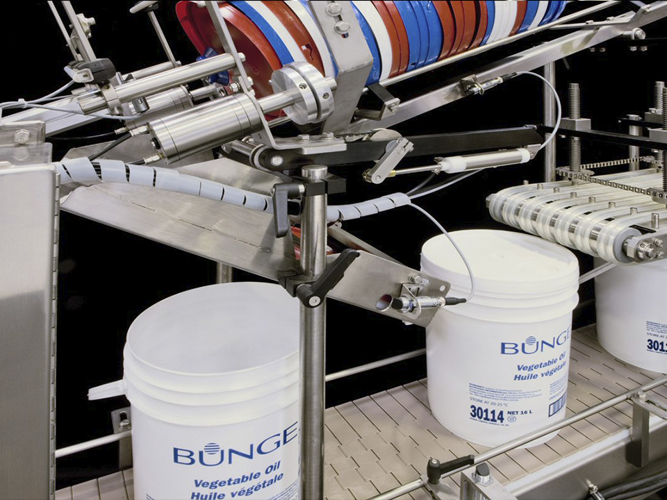 Automatic Inline Pail Lidding Machine with Auto Lid Denester